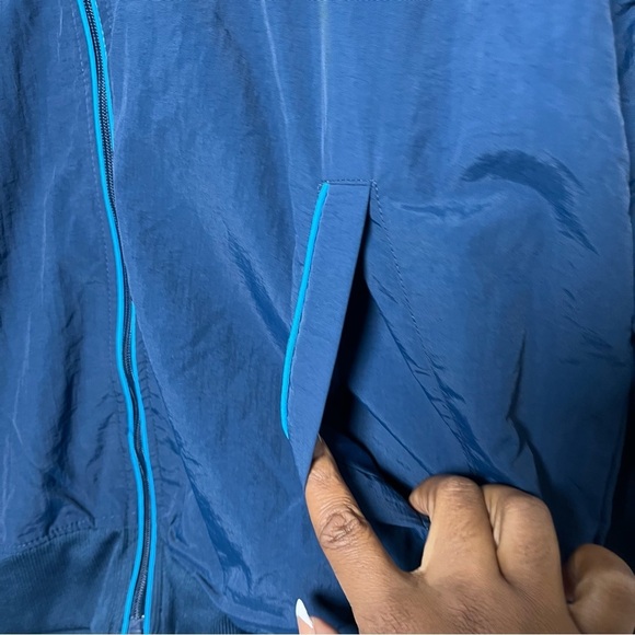 AT&T Employee Men Jacket Large Blue Windbreaker Uniform Full Zip Coat - Picture 5 of 12